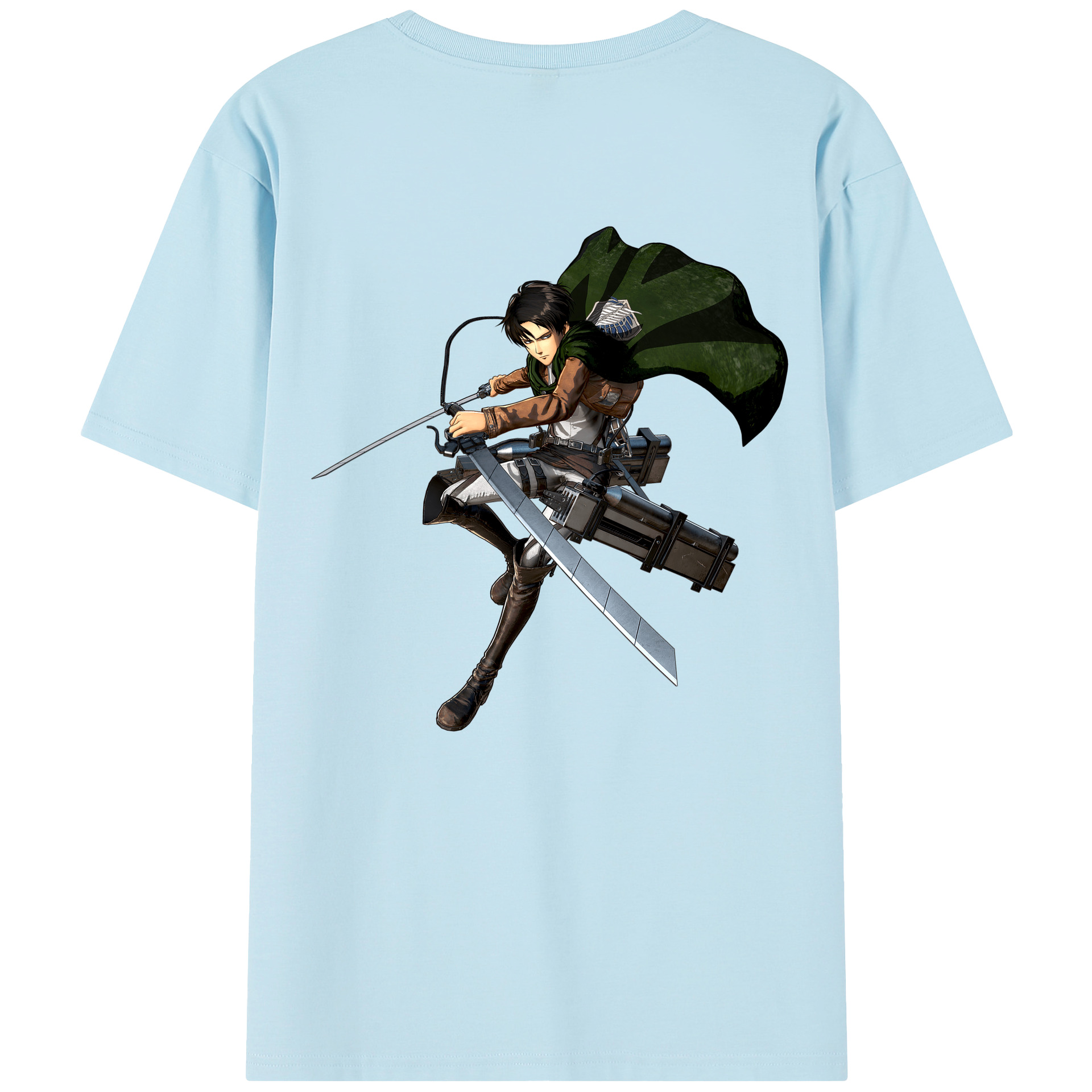 （画像用） 進撃の巨人 リヴァイ·アッカーマン Attack on Titan Levi Ackerman 綿100％半袖Tシャツ（背面プリント）